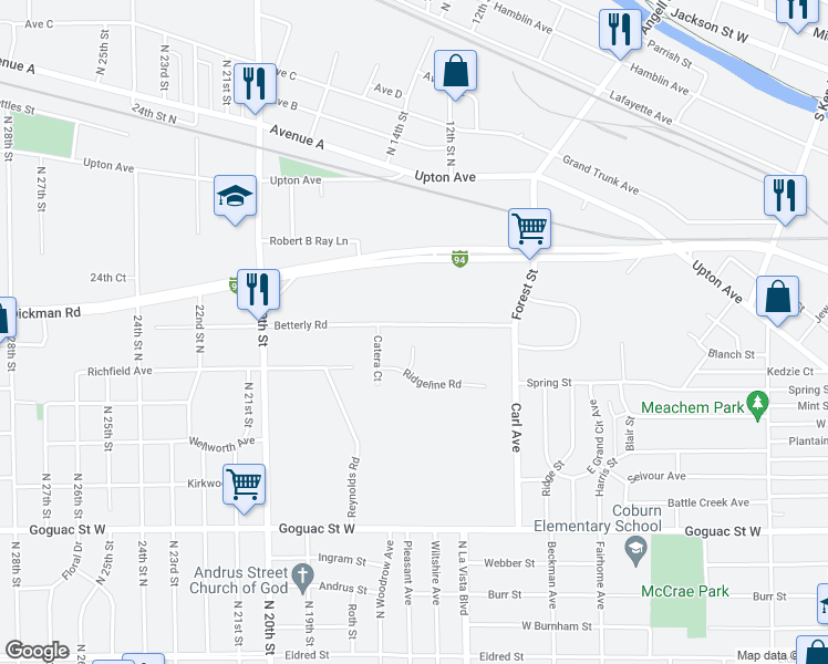 map of restaurants, bars, coffee shops, grocery stores, and more near 507 Avalon Court in Springfield