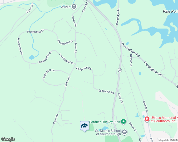 map of restaurants, bars, coffee shops, grocery stores, and more near 24 Ledge Hill Road in Southborough
