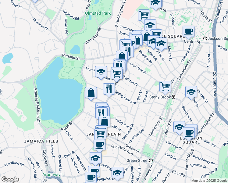 map of restaurants, bars, coffee shops, grocery stores, and more near 9 Kingsboro Park in Boston