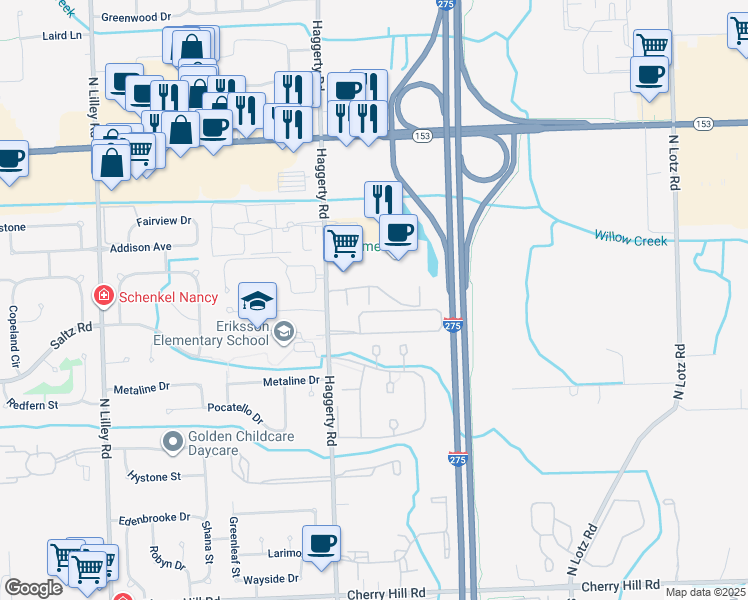 map of restaurants, bars, coffee shops, grocery stores, and more near 41299 Heathmore Court in Canton