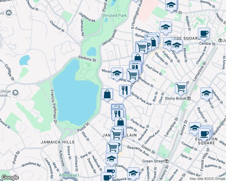 map of restaurants, bars, coffee shops, grocery stores, and more near 44 Lochstead Avenue in Boston