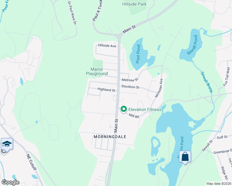 map of restaurants, bars, coffee shops, grocery stores, and more near 85 Main Street in Boylston