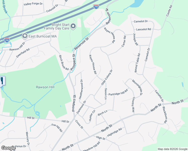 map of restaurants, bars, coffee shops, grocery stores, and more near 3 Travis Road in Shrewsbury