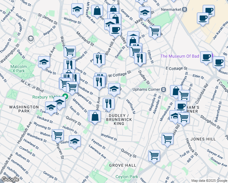 map of restaurants, bars, coffee shops, grocery stores, and more near 36 Julian Street in Boston