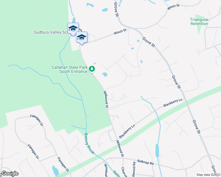 map of restaurants, bars, coffee shops, grocery stores, and more near 175 Millwood Street in Framingham