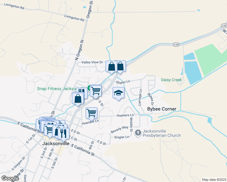 map of restaurants, bars, coffee shops, grocery stores, and more near 300 Shafer Lane in Jacksonville