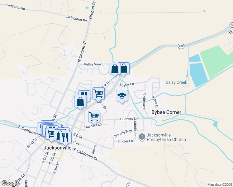map of restaurants, bars, coffee shops, grocery stores, and more near in Jacksonville