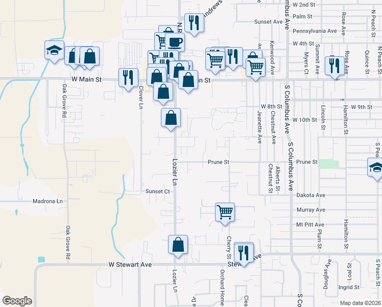 map of restaurants, bars, coffee shops, grocery stores, and more near 317 Lozier Lane in Medford