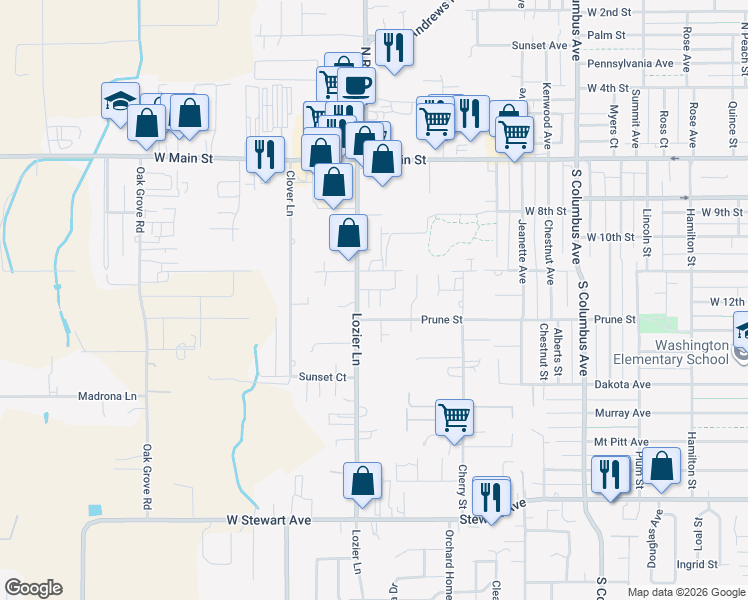 map of restaurants, bars, coffee shops, grocery stores, and more near 315 Lozier Lane in Medford