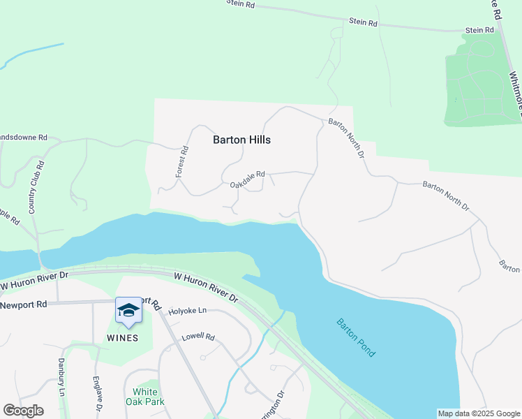 map of restaurants, bars, coffee shops, grocery stores, and more near 795 Oakdale Road in Ann Arbor