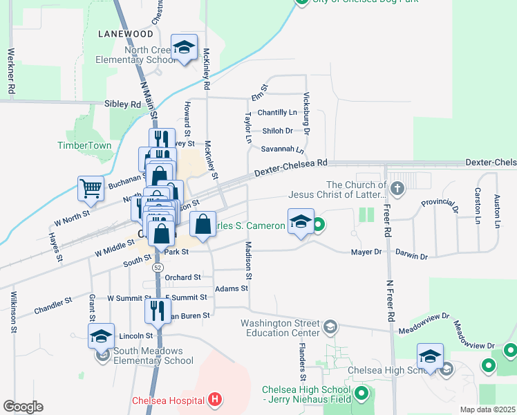 map of restaurants, bars, coffee shops, grocery stores, and more near East Middle Street in Chelsea