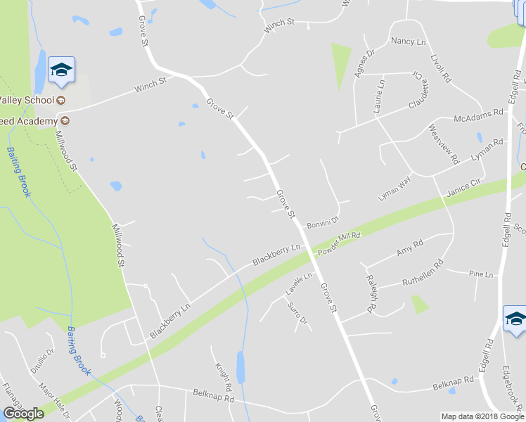 map of restaurants, bars, coffee shops, grocery stores, and more near 620 Grove Street in Framingham