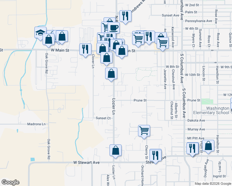 map of restaurants, bars, coffee shops, grocery stores, and more near 315 Lozier Lane in Medford