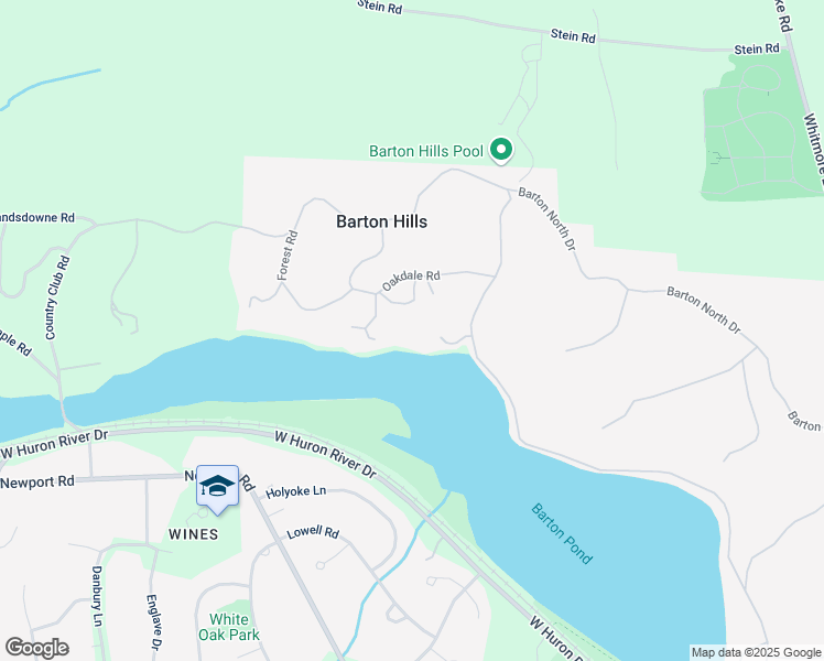map of restaurants, bars, coffee shops, grocery stores, and more near 795 Oakdale Road in Ann Arbor