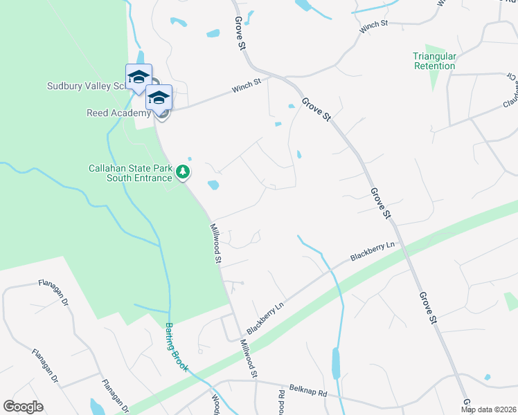 map of restaurants, bars, coffee shops, grocery stores, and more near 17 Baiting brook Road in Framingham
