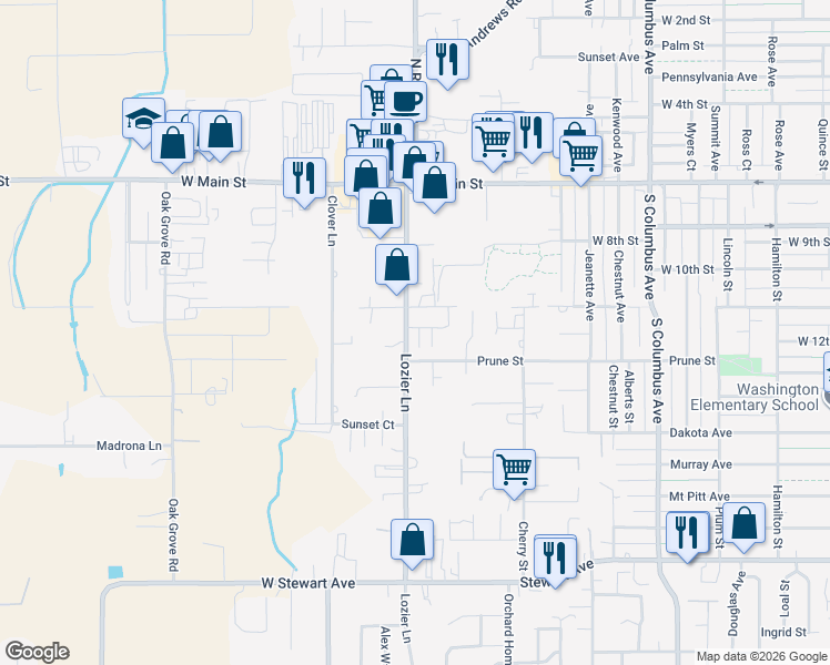 map of restaurants, bars, coffee shops, grocery stores, and more near 315 Lozier Lane in Medford