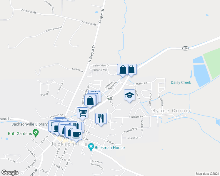 map of restaurants, bars, coffee shops, grocery stores, and more near 815 Sophia Ln in Jacksonville