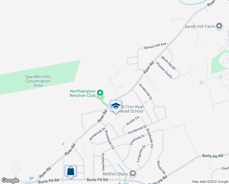 map of restaurants, bars, coffee shops, grocery stores, and more near 10 Matthew Drive in Northampton