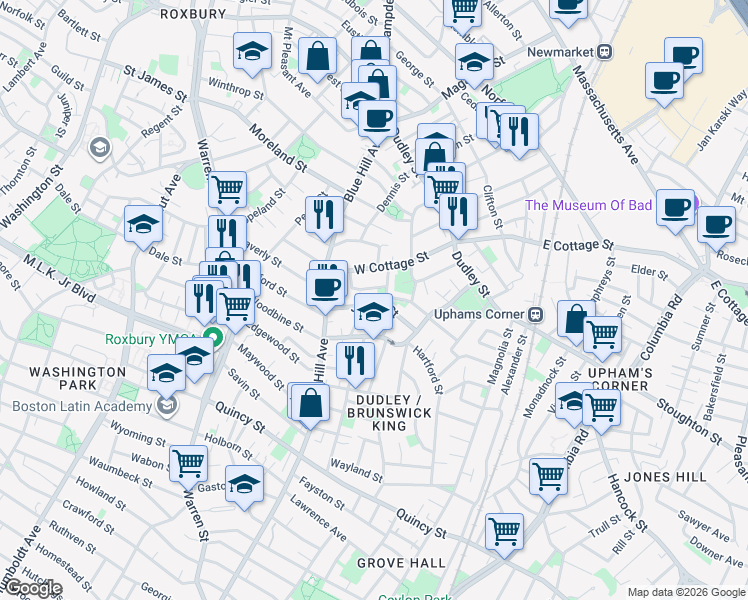 map of restaurants, bars, coffee shops, grocery stores, and more near 36 Julian Street in Boston