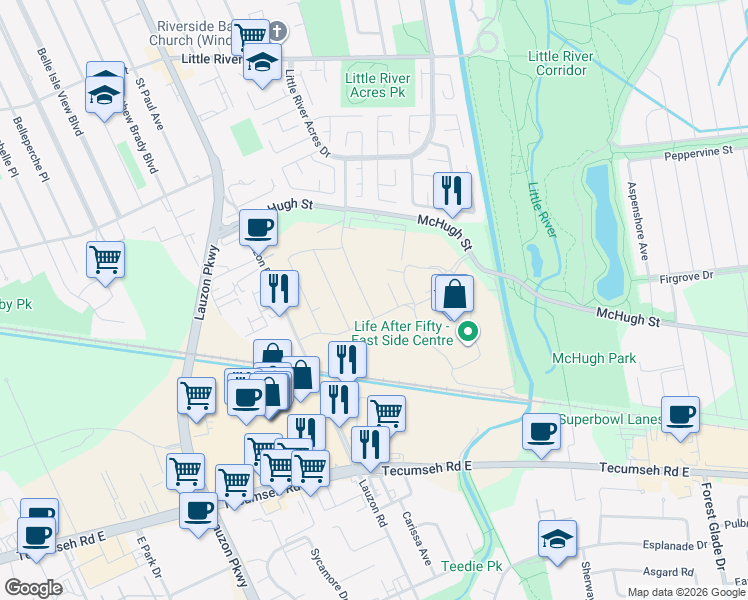 map of restaurants, bars, coffee shops, grocery stores, and more near in 