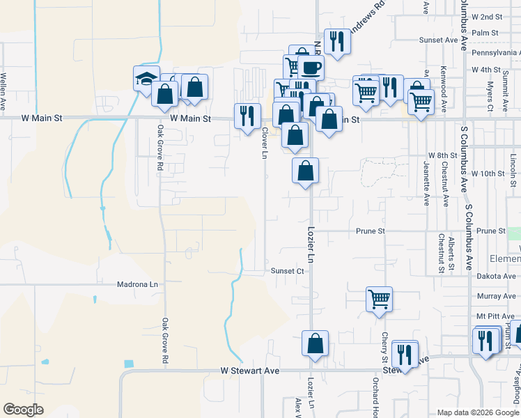 map of restaurants, bars, coffee shops, grocery stores, and more near 290 Clover Lane in Medford