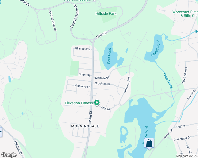 map of restaurants, bars, coffee shops, grocery stores, and more near 12 Melrose Street in Boylston