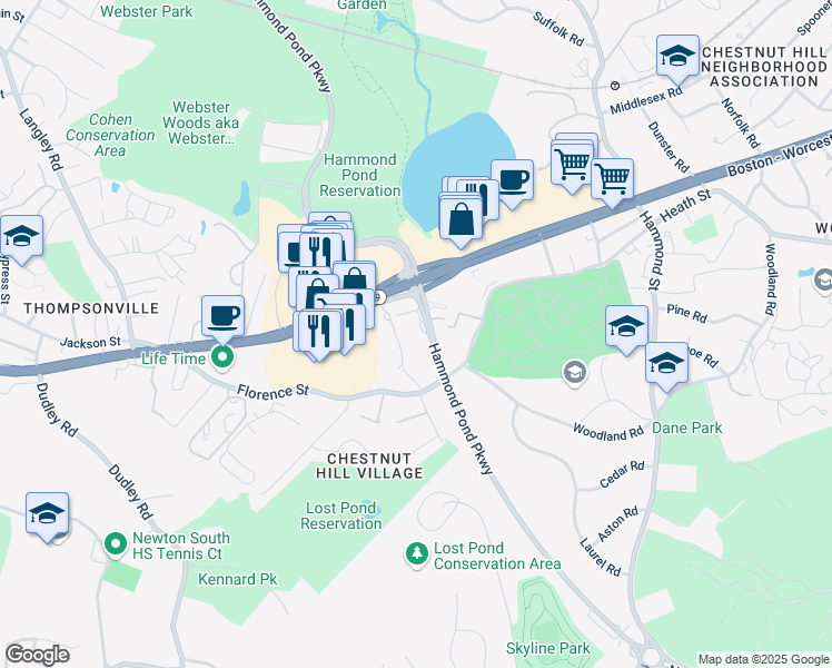 map of restaurants, bars, coffee shops, grocery stores, and more near in 