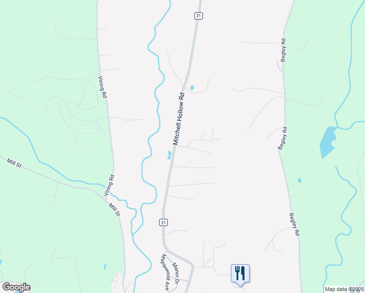 map of restaurants, bars, coffee shops, grocery stores, and more near 16-98 Mountain View Road in Windham