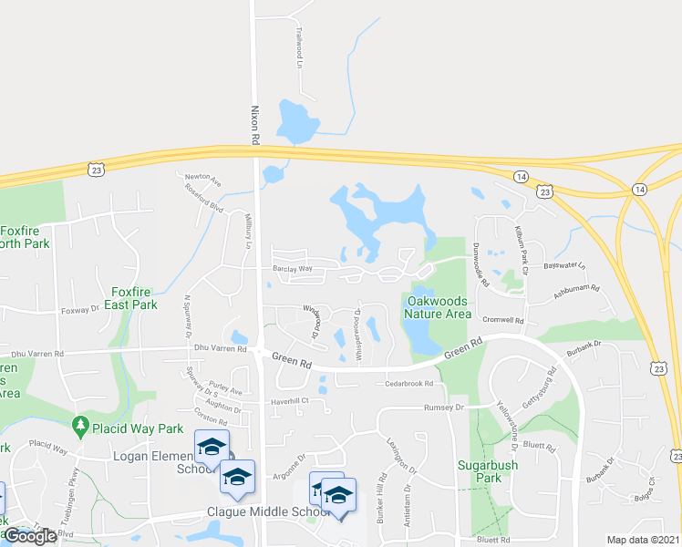 map of restaurants, bars, coffee shops, grocery stores, and more near 13505 North Haggerty Road in Plymouth