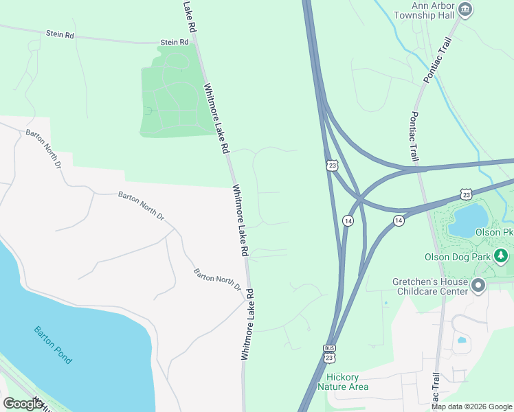 map of restaurants, bars, coffee shops, grocery stores, and more near 3040-3048 Whitmore Lake Road in Ann Arbor