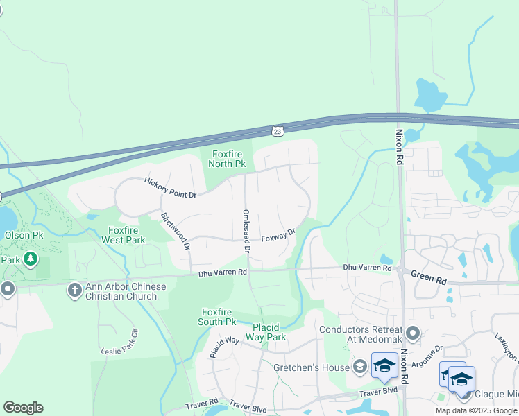 map of restaurants, bars, coffee shops, grocery stores, and more near 3126 Fairhaven Court in Ann Arbor