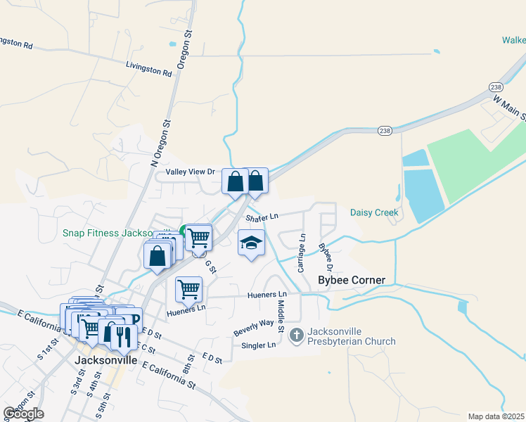 map of restaurants, bars, coffee shops, grocery stores, and more near 300 Shafer Lane in Jacksonville