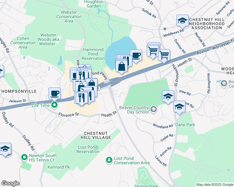map of restaurants, bars, coffee shops, grocery stores, and more near in 
