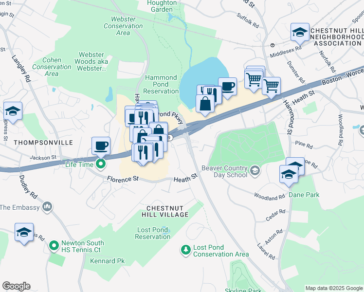 map of restaurants, bars, coffee shops, grocery stores, and more near in 