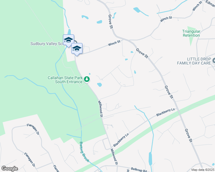 map of restaurants, bars, coffee shops, grocery stores, and more near 175 Millwood Street in Framingham
