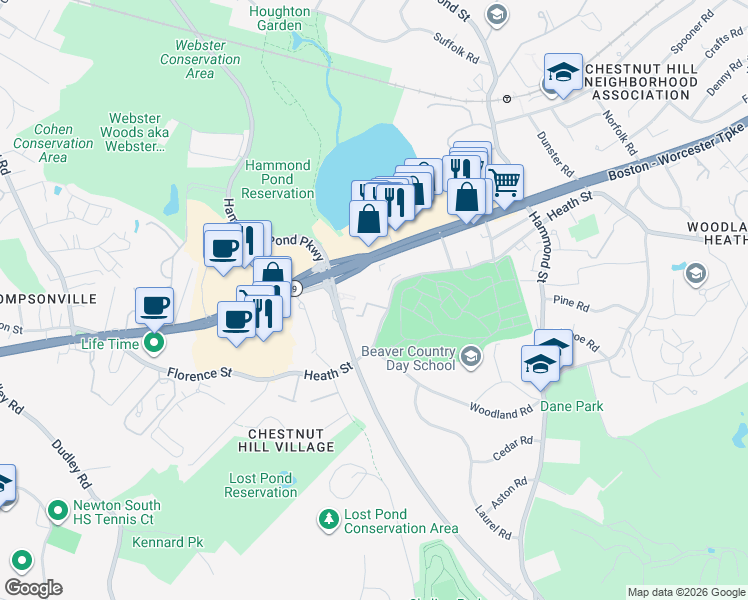 map of restaurants, bars, coffee shops, grocery stores, and more near in 