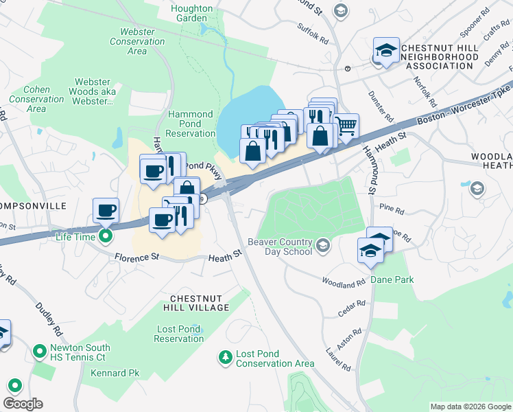 map of restaurants, bars, coffee shops, grocery stores, and more near in 