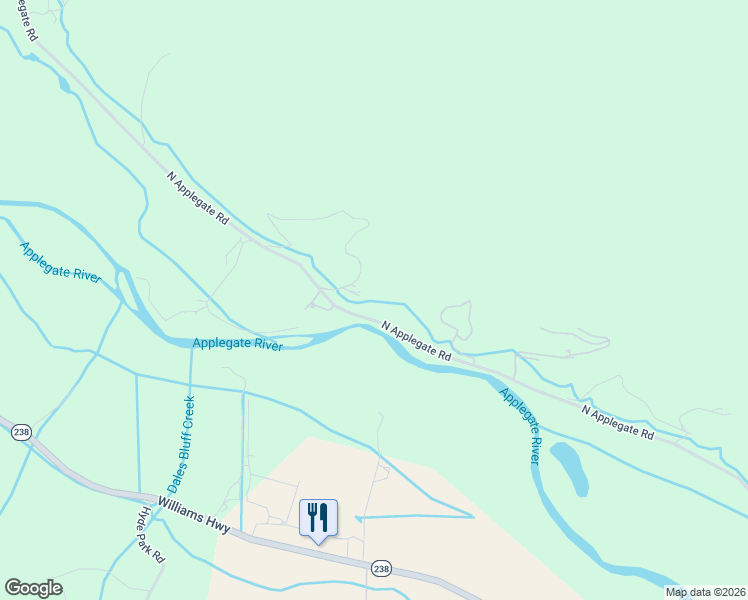 map of restaurants, bars, coffee shops, grocery stores, and more near 11020 North Applegate Road in Grants Pass