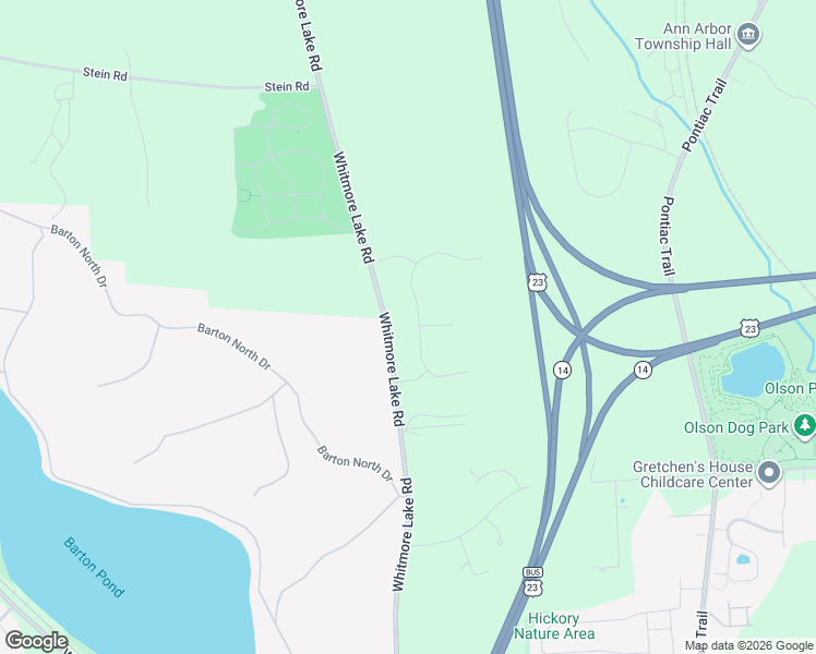 map of restaurants, bars, coffee shops, grocery stores, and more near 3100 Whitmore Lake Rd in Ann Arbor