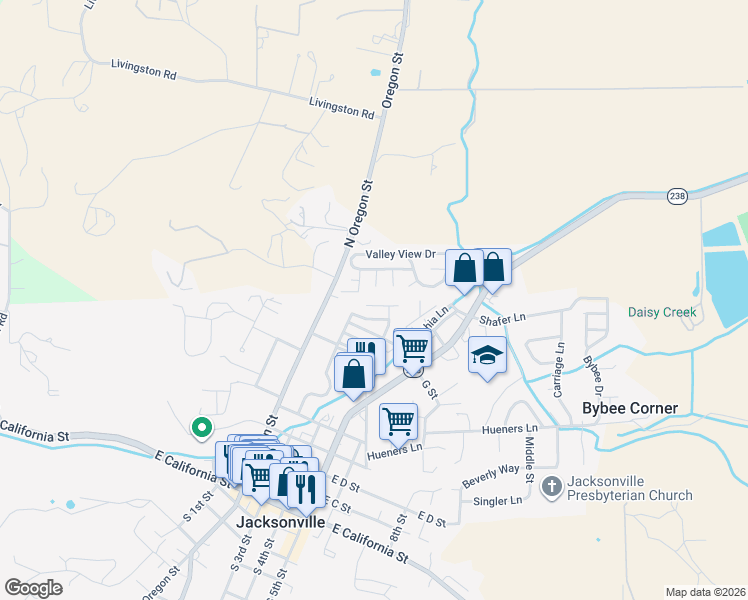 map of restaurants, bars, coffee shops, grocery stores, and more near 265 Cottage Street in Jacksonville