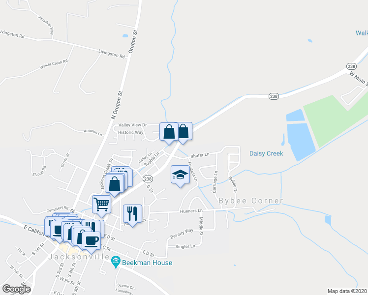 map of restaurants, bars, coffee shops, grocery stores, and more near in Jacksonville