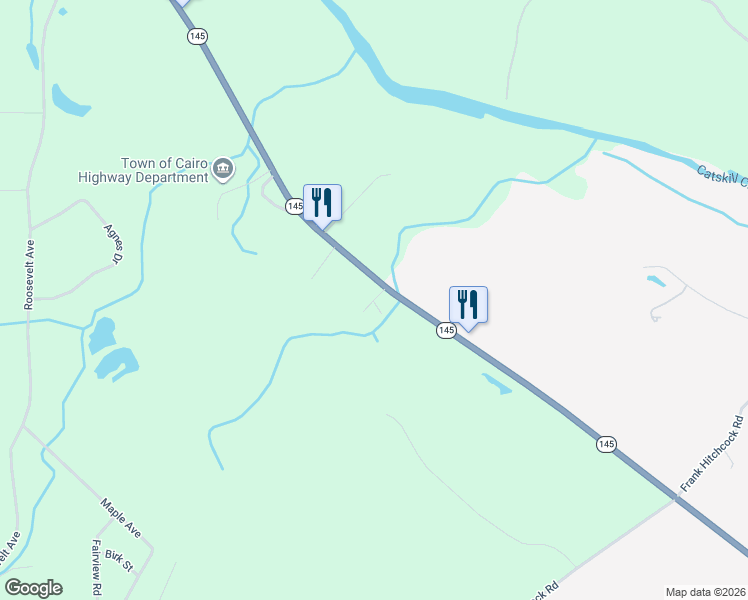map of restaurants, bars, coffee shops, grocery stores, and more near State Highway 145 in Cairo
