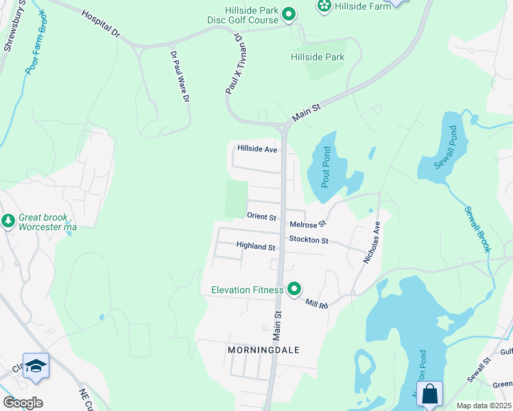 map of restaurants, bars, coffee shops, grocery stores, and more near 8 Greenwood Street in Boylston