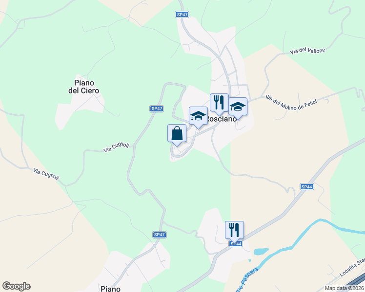 map of restaurants, bars, coffee shops, grocery stores, and more near 5 Salita San Nicola in Rosciano