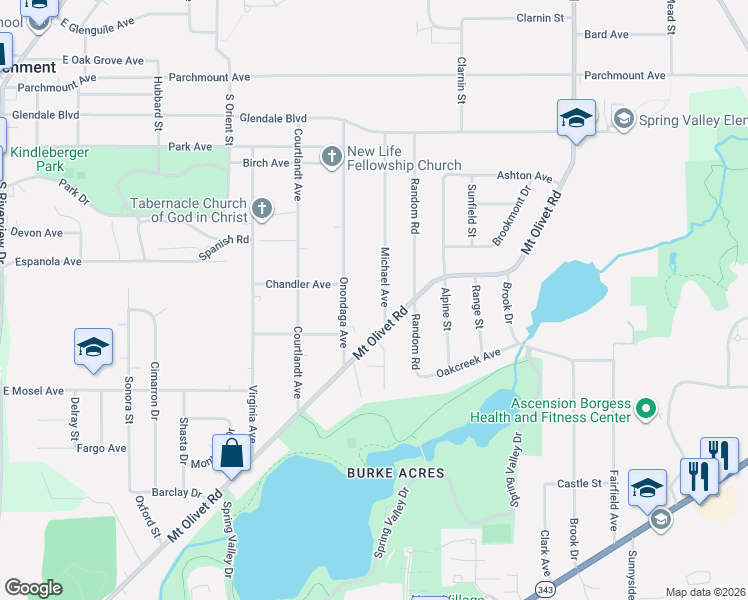 map of restaurants, bars, coffee shops, grocery stores, and more near 3009 Michael Avenue in Kalamazoo