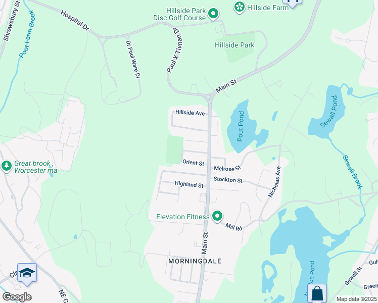 map of restaurants, bars, coffee shops, grocery stores, and more near 8 Greenwood Street in Boylston