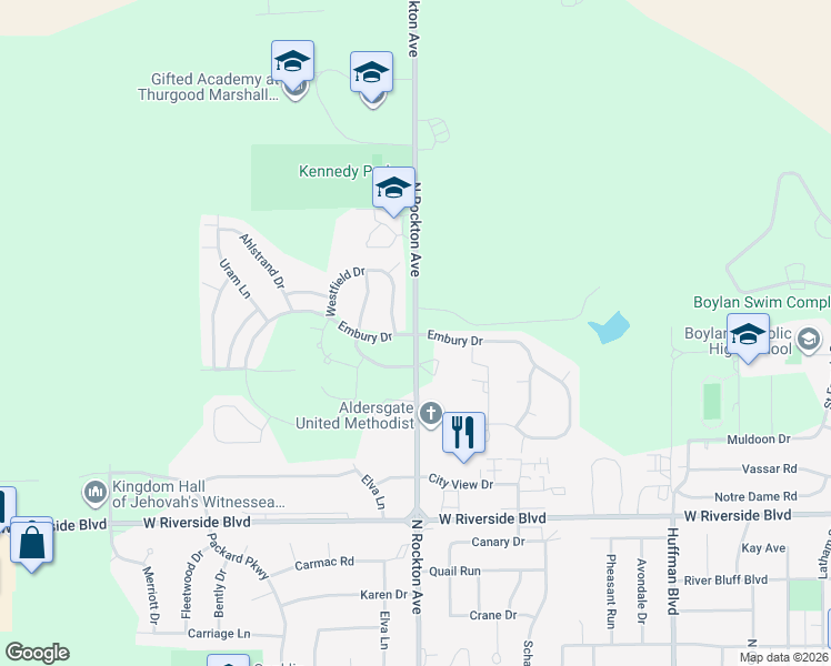 map of restaurants, bars, coffee shops, grocery stores, and more near 4237 North Rockton Avenue in Rockford