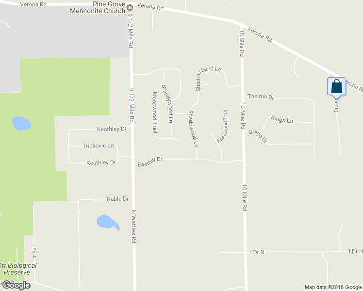 map of restaurants, bars, coffee shops, grocery stores, and more near 186 Moonwood Trail in Battle Creek