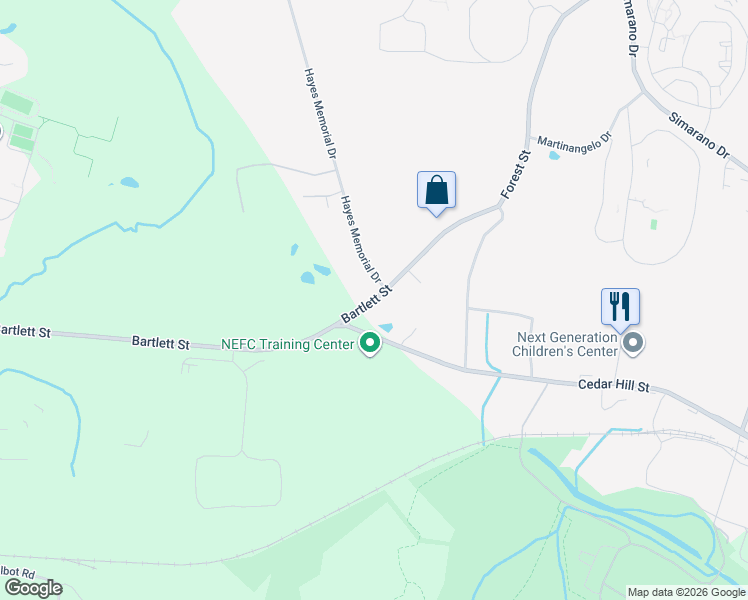 map of restaurants, bars, coffee shops, grocery stores, and more near 122-290 Bartlett Street in Northborough