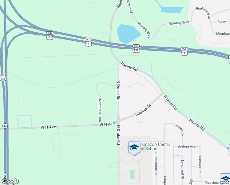 map of restaurants, bars, coffee shops, grocery stores, and more near 3632 Westhaven Trail in Kalamazoo